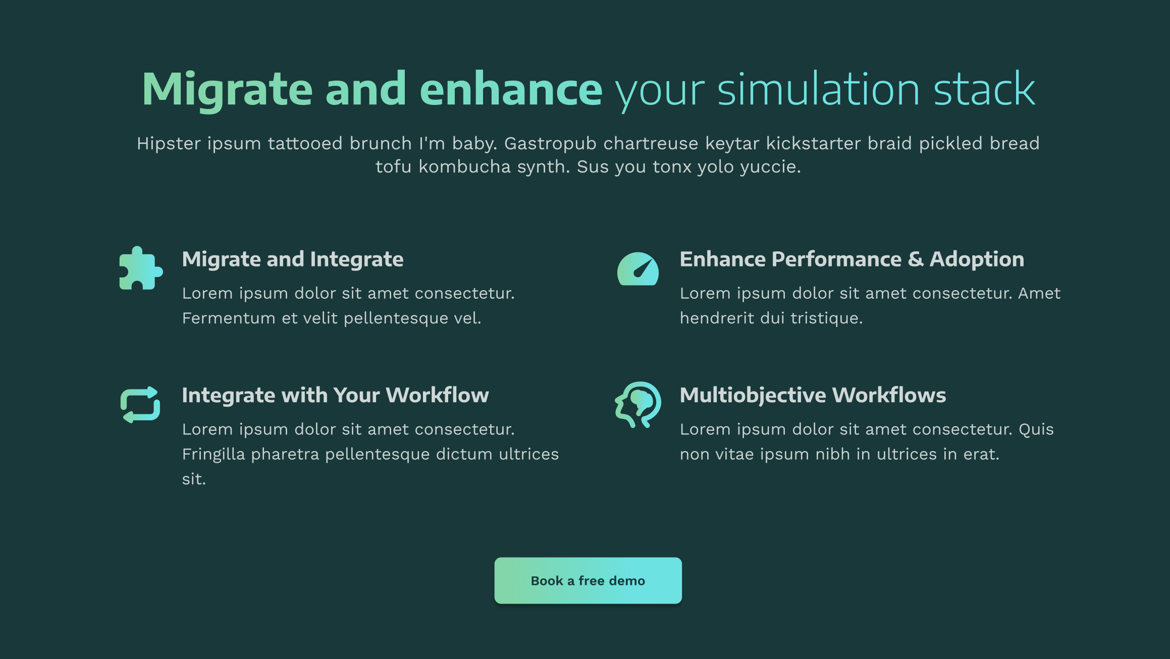 Landing page — technical teams